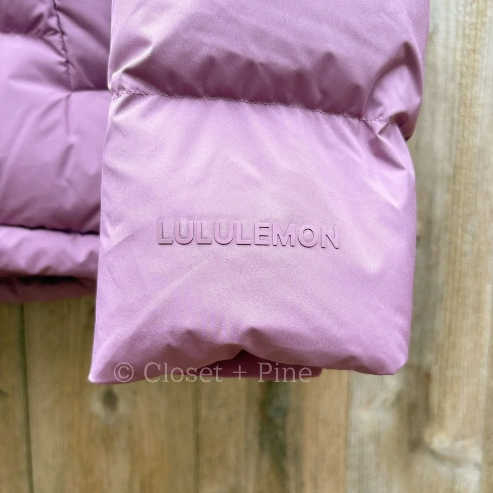 Lululemon Wunder Puff Jacket Velvet Dust Purple Pink Size 8 Hooded Puffer Coat - Picture 12 of 17